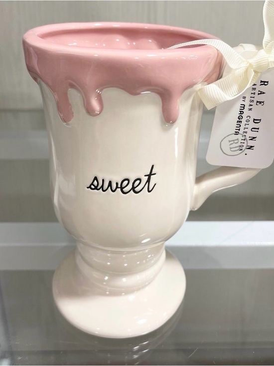 Rae Dunn Other - Rae Dunn Pink Drip 'sweet' Ceramic Pedestal Mug